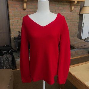 Talbots Red V-Neck Sweater